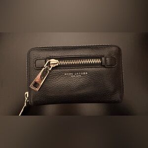 Marc Jacobs Black Wallet and Gold Leather Strap